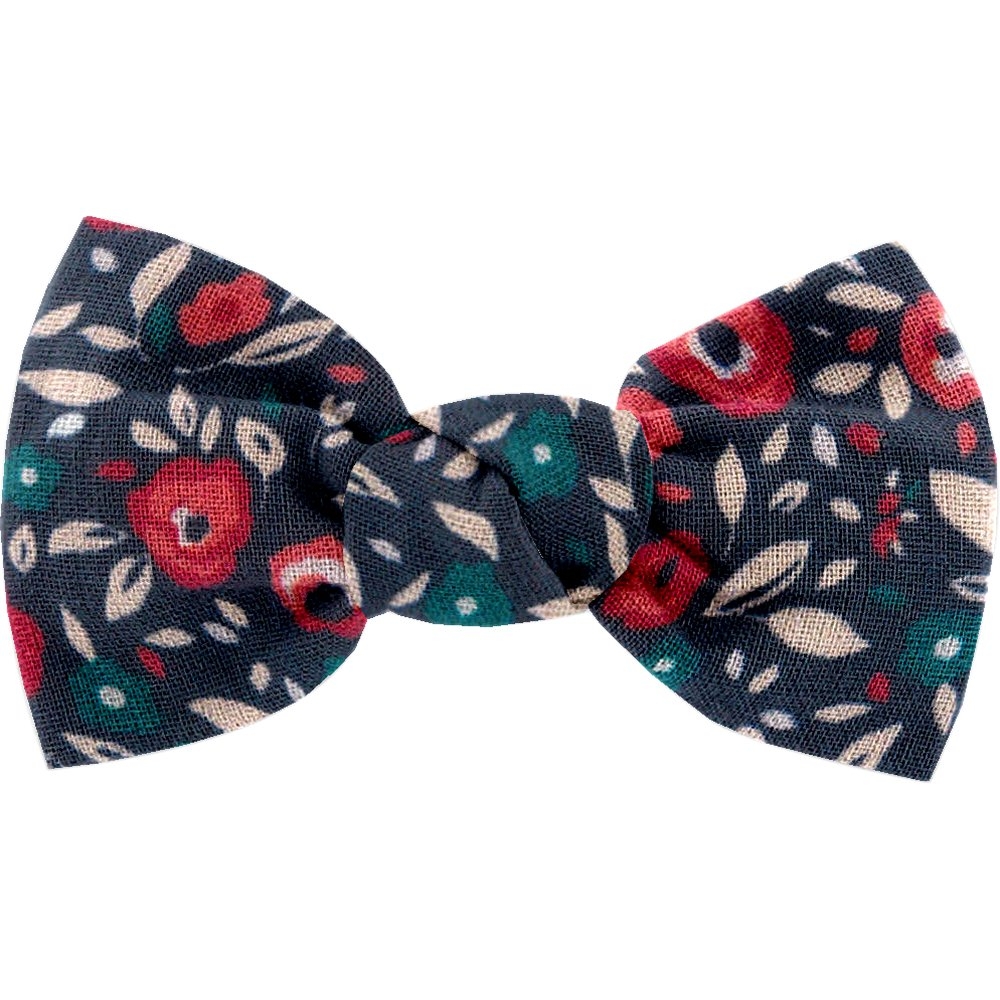 Barrette Petit Noeud Camelias Rubis