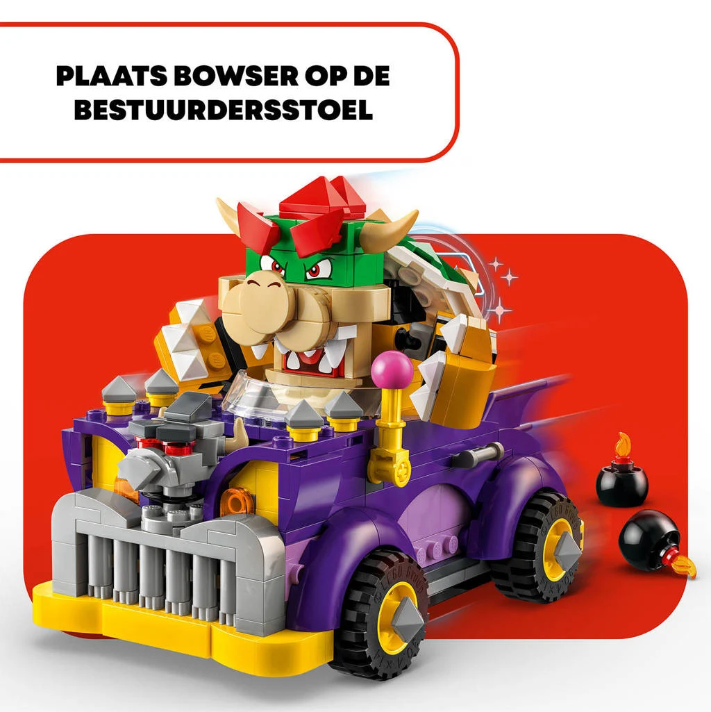 Bowsah!Uitbreidingsset: Bowsers bolide Speelgoed Auto met Poppetje 71431