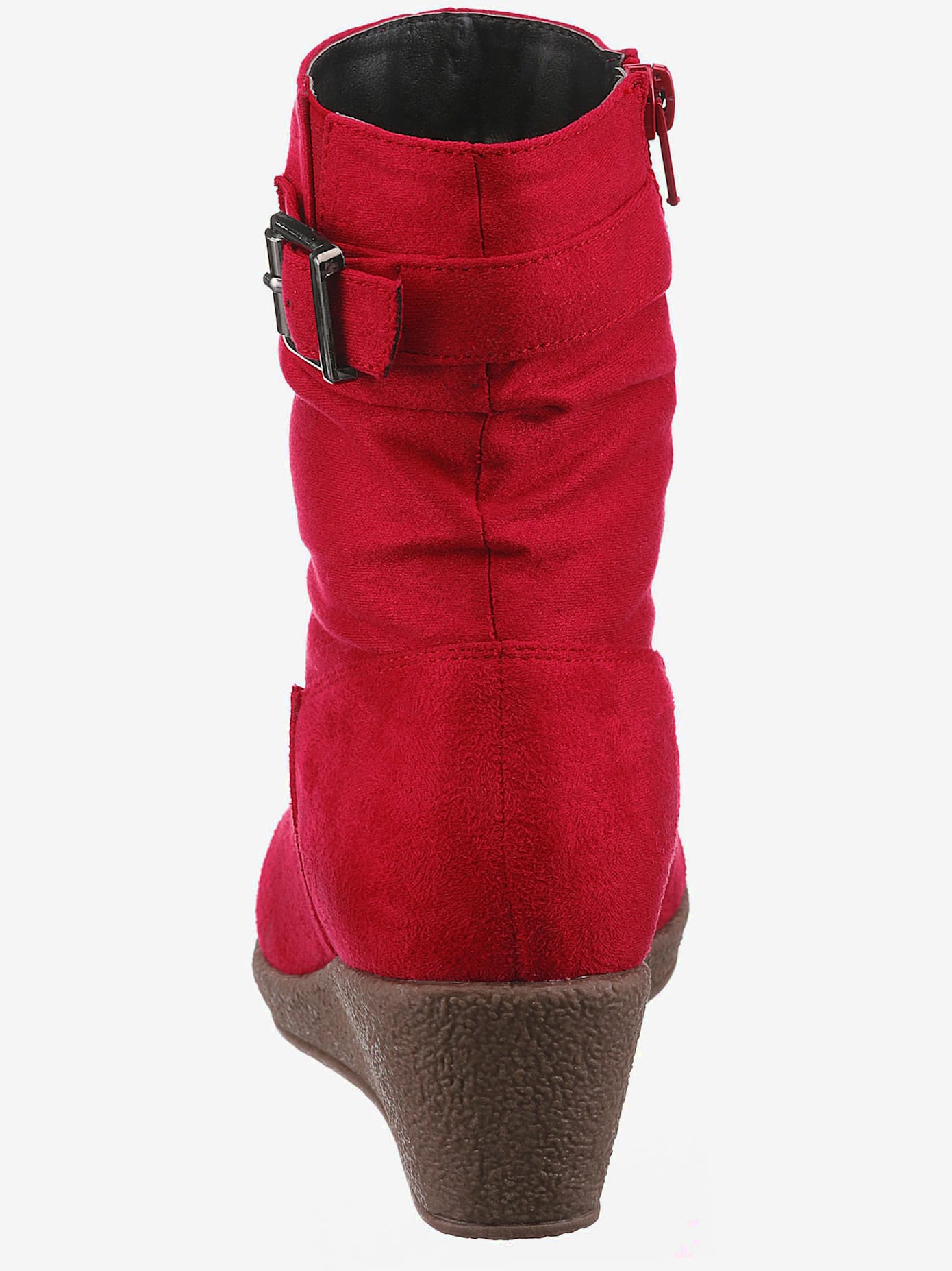 Bottines compensées classiques, textile doux, imitation cuir velours