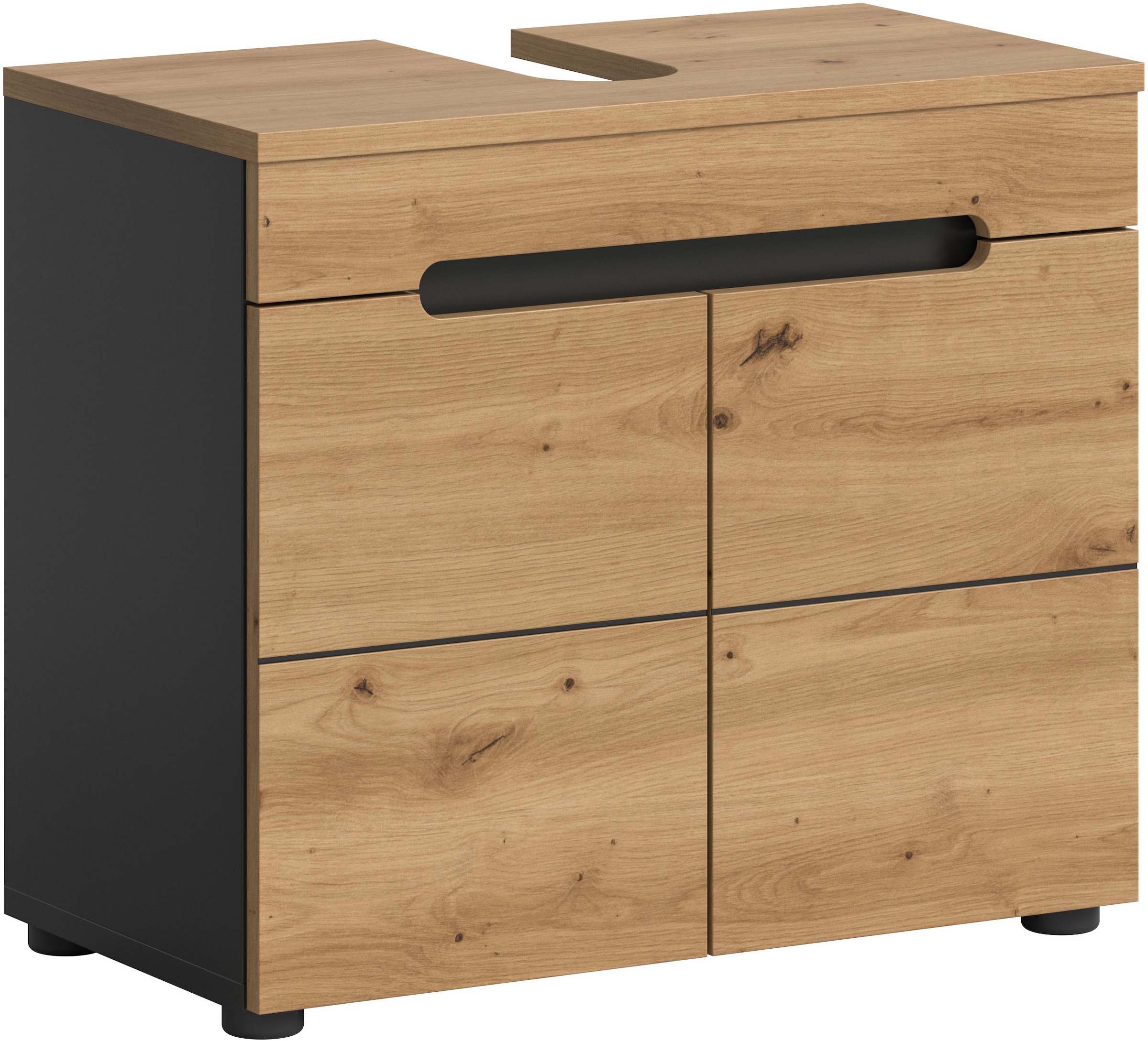 INOSIGN Waschbeckenunterschrank »REHAT, Breite 63 cm, 2 Türen, Einlegeboden, mit Siphonausschnitt« Soft-Close-Funktion, eingefasste Griffaussparung in der Front