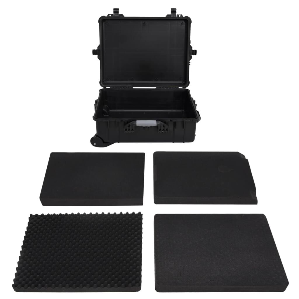 vidaXL Flightcase, zwart, 63x50x23 cm, PP