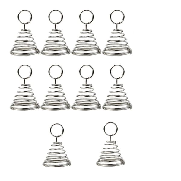 10 pakke fjærbase runde papirklips Memo Holder Note Holder Sølv