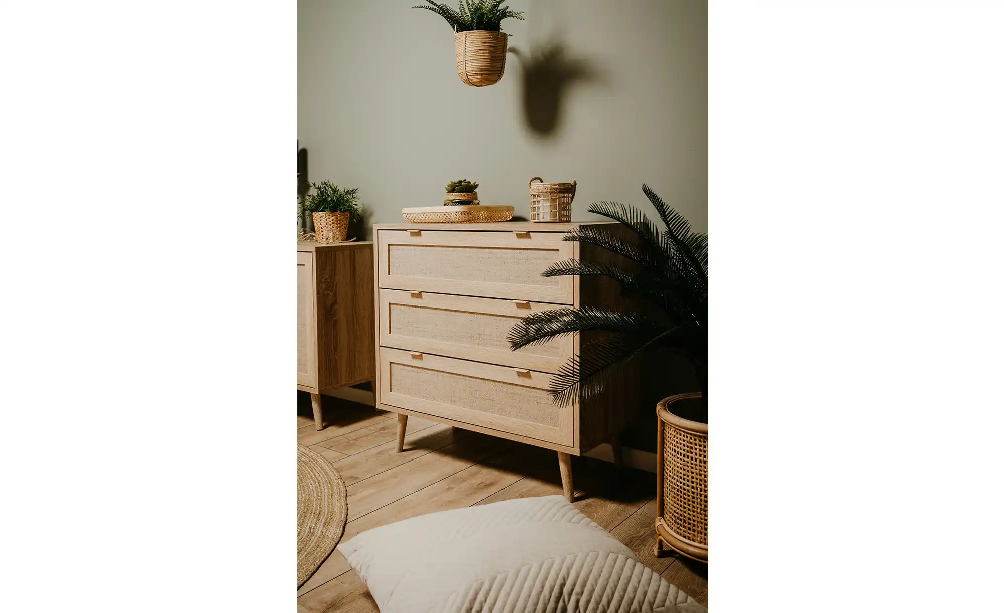 Kommode mit 3 Schubkästen Rafia