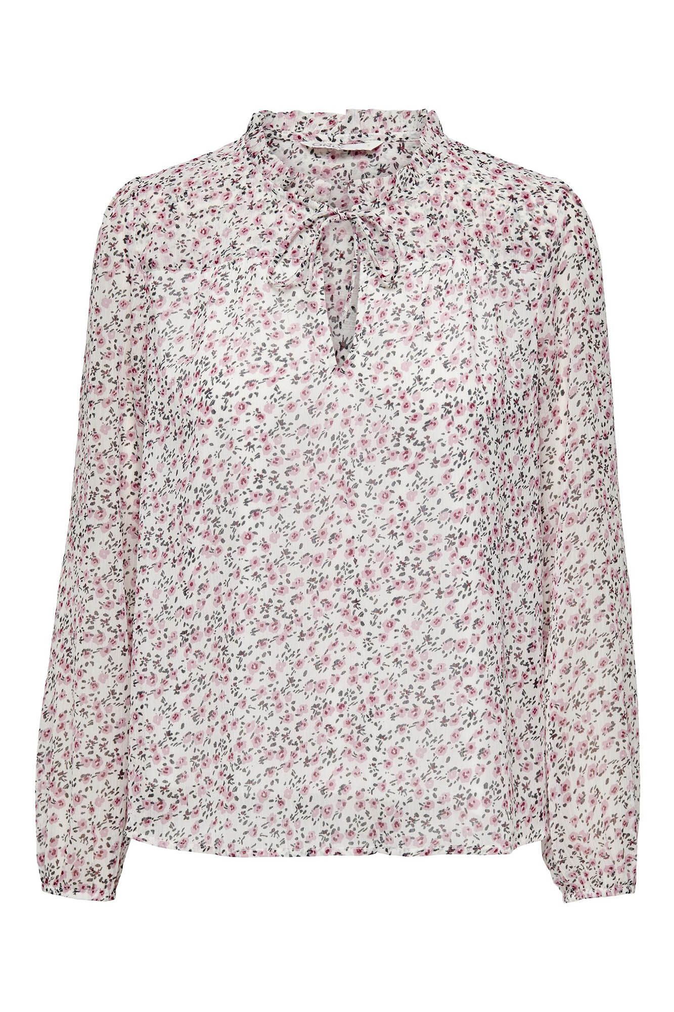 Blusa de manga comprida com gola alta falsa