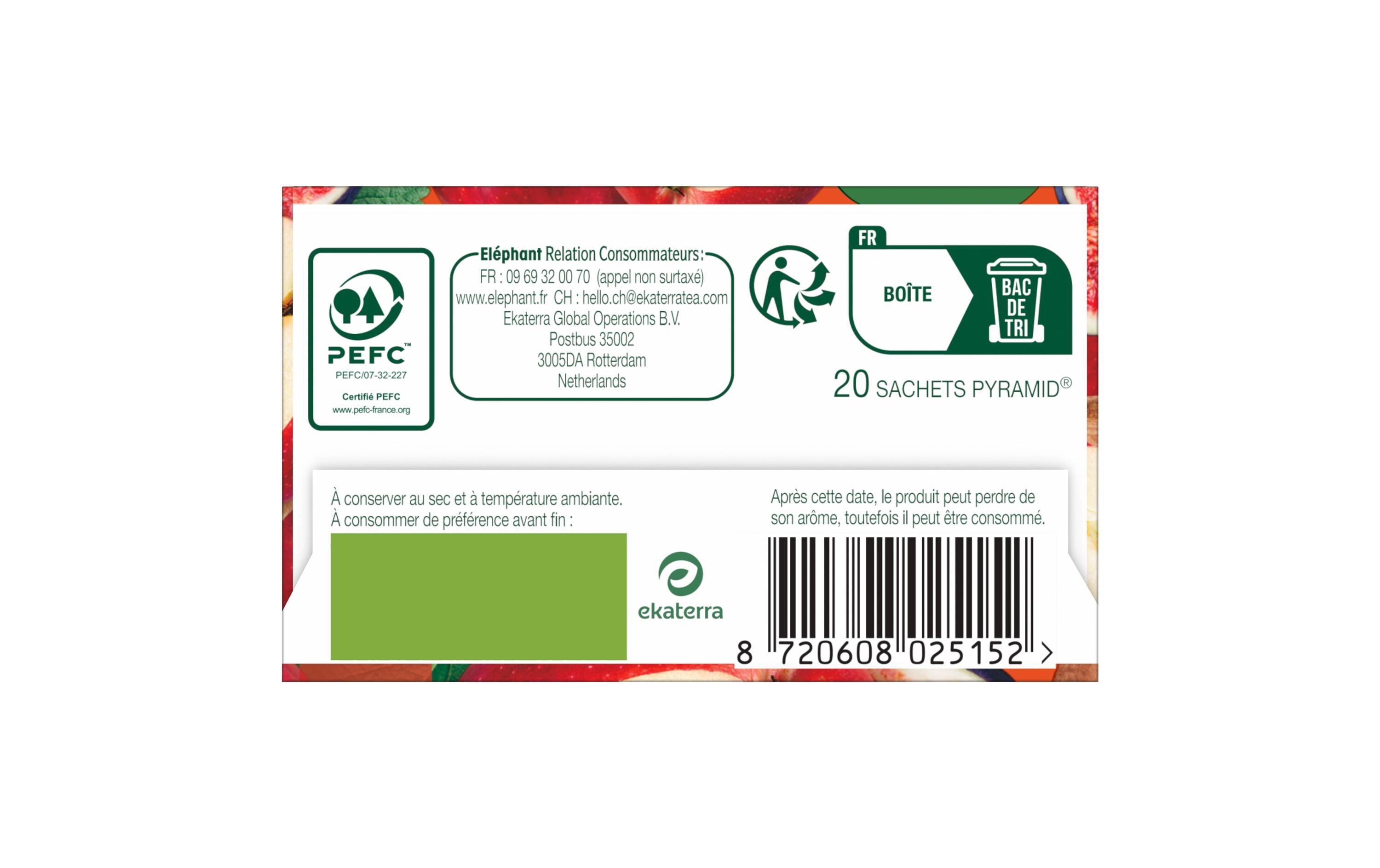 Teebeutel Infusion Pomme Cannelle 20 StückTee mit Apfel und Zimt