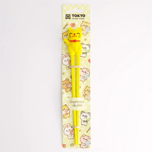 Tokyo Kinder Eetstokjes Gelukskat Geel 22cm