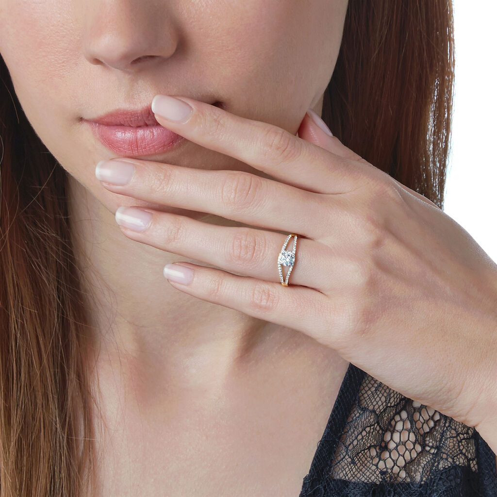 Bague Micky Or Jaune Oxyde De Zirconium
