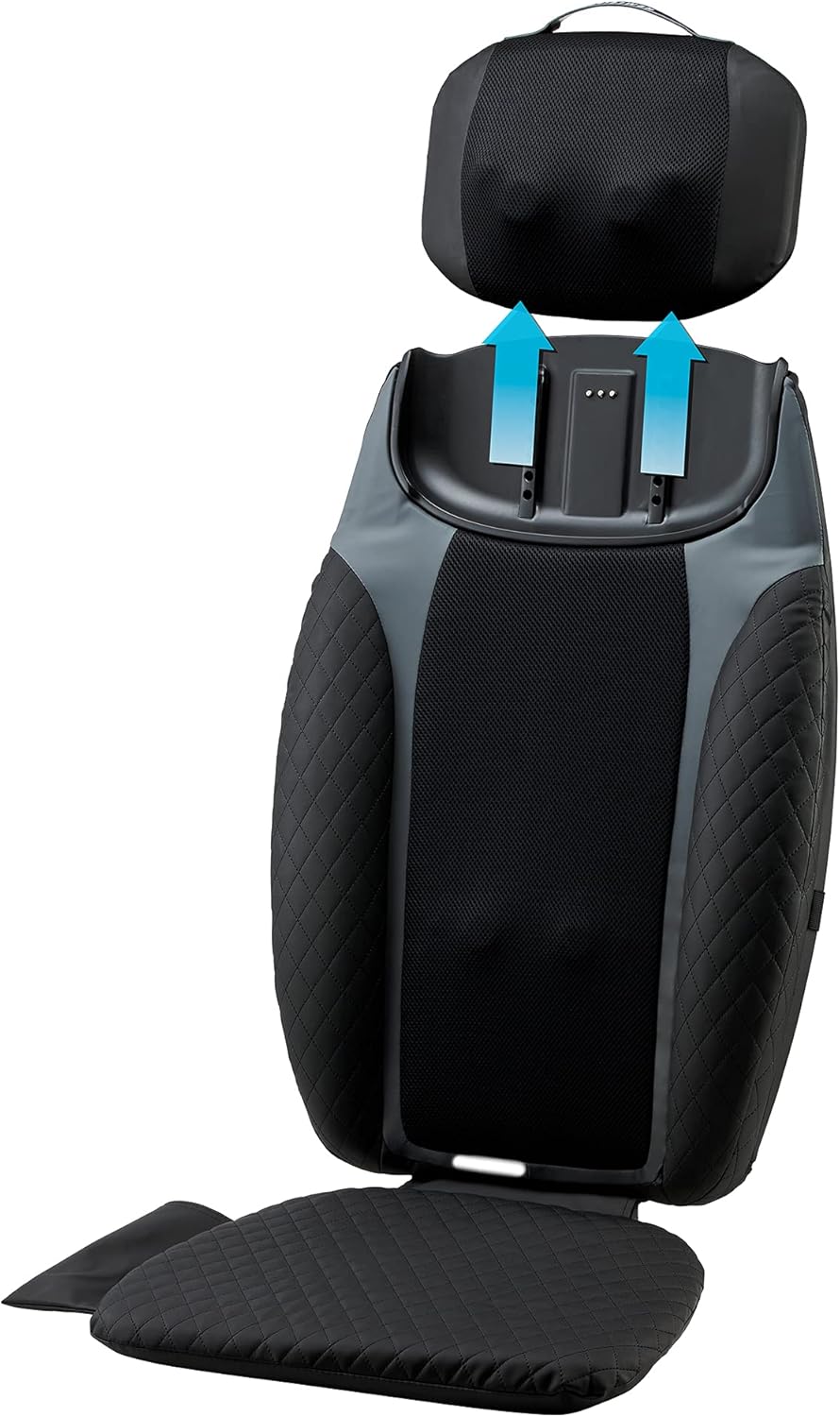 HoMedics Siège de massage 2 en 1 avec coussin massant sans fil - A emmener en voyager – Chaleur optionnelle – Détend les lombaires, cervicales, trapèzes, cuisses