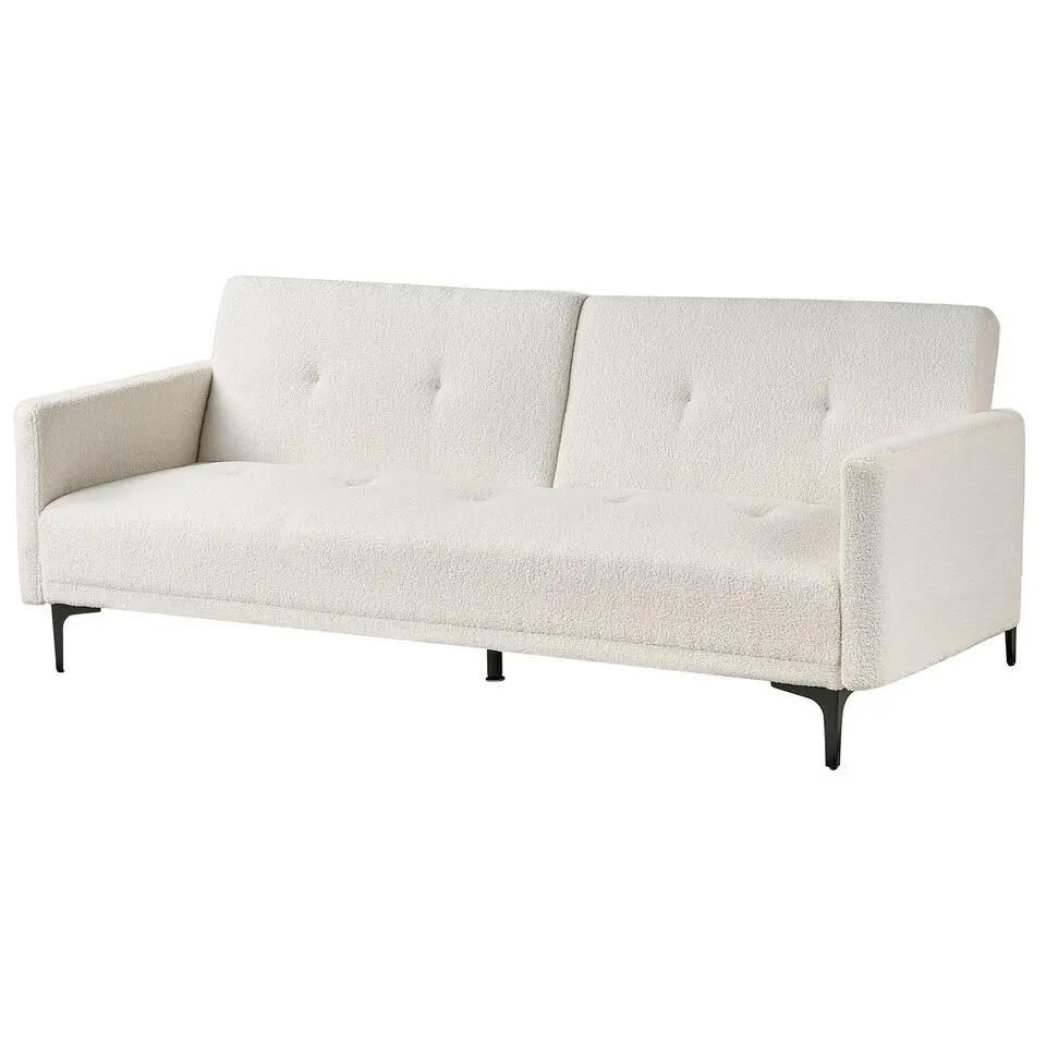 LUCAN - Slaapbank 3-zits - Off-white - Polyester