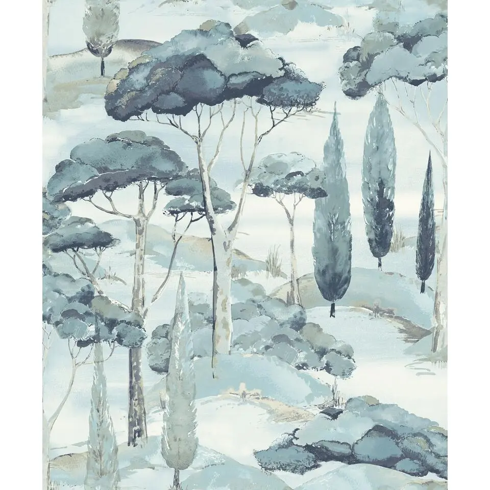 Dutch Wallcoverings Vliesbehang Arcadia canopy - blauw - 10,05m x 53cm