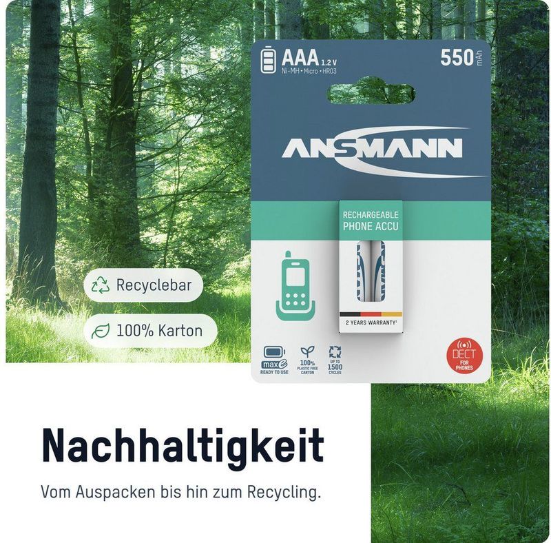 Ansmann 5035332 huishoudelijke batterij AAA Nikkel-Metaalhydride (NiMH)