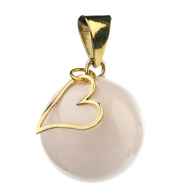 Bijou de grossesse Bola Blanc avec grigri coeur doré - BOLA