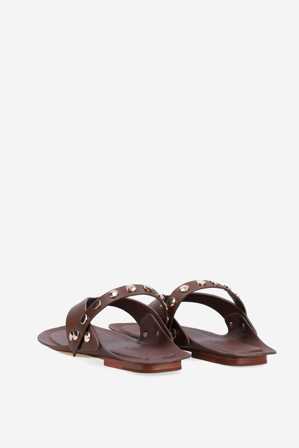Studded leather slippers
