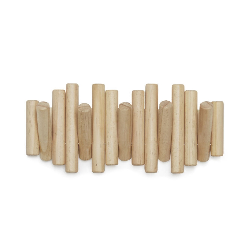 Wandkapstok Umbra Picket 5 haken naturel hout