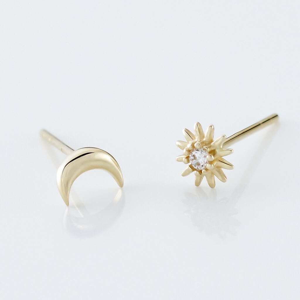 Boucles D'oreilles Puces Berberis Or Jaune Oxyde
