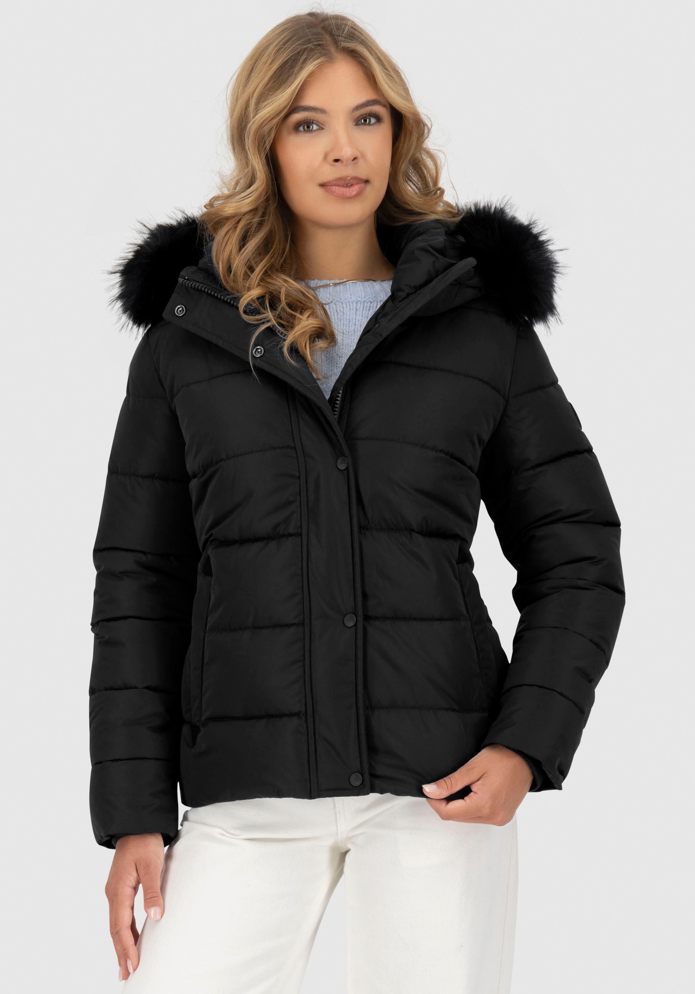 Alife & Kickin Steppjacke »SunndustAK A« mit Kapuze hochwertige Winterjacke mit abnehmbarem Fellimitat