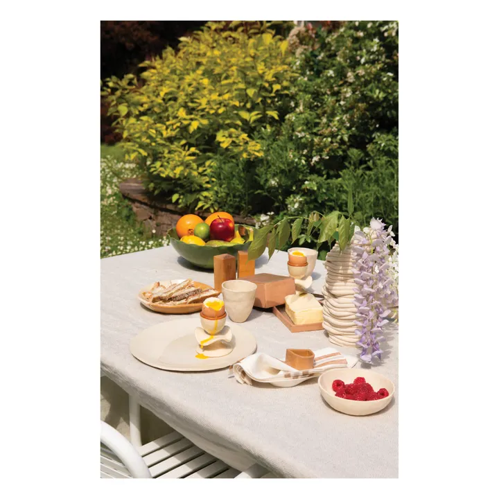 Franca Atelier Assiette creuse en terre mélée | Marbré brun