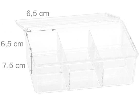 relaxdays Teebeutel-Box Transparent Teeorganizer für die Teebeutel