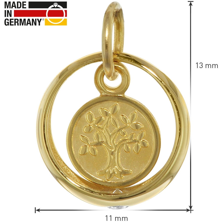 trendor Taufring mit Lebensbaum 333 Gold gold