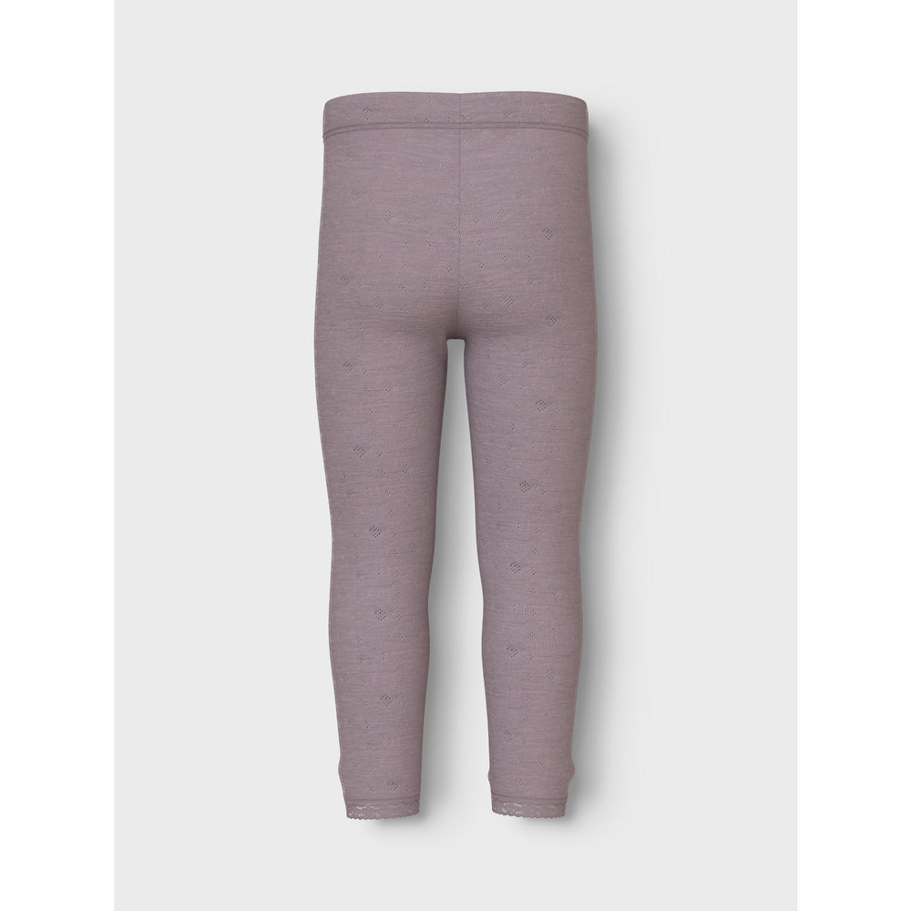 Køb Name It Purple Dove Wang Uld Neddle Leggings Solid Noos