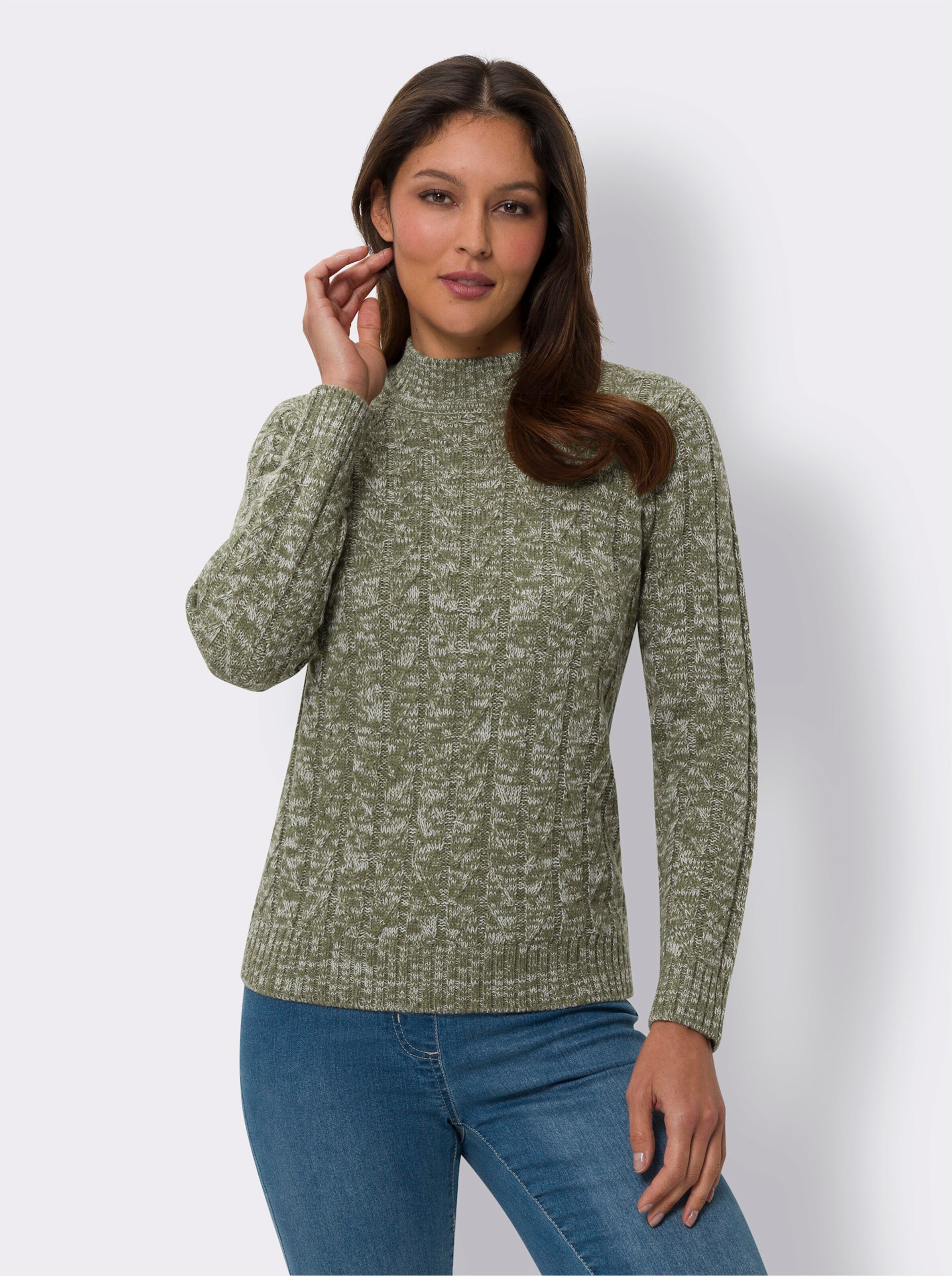 Stehkragen-Pullover