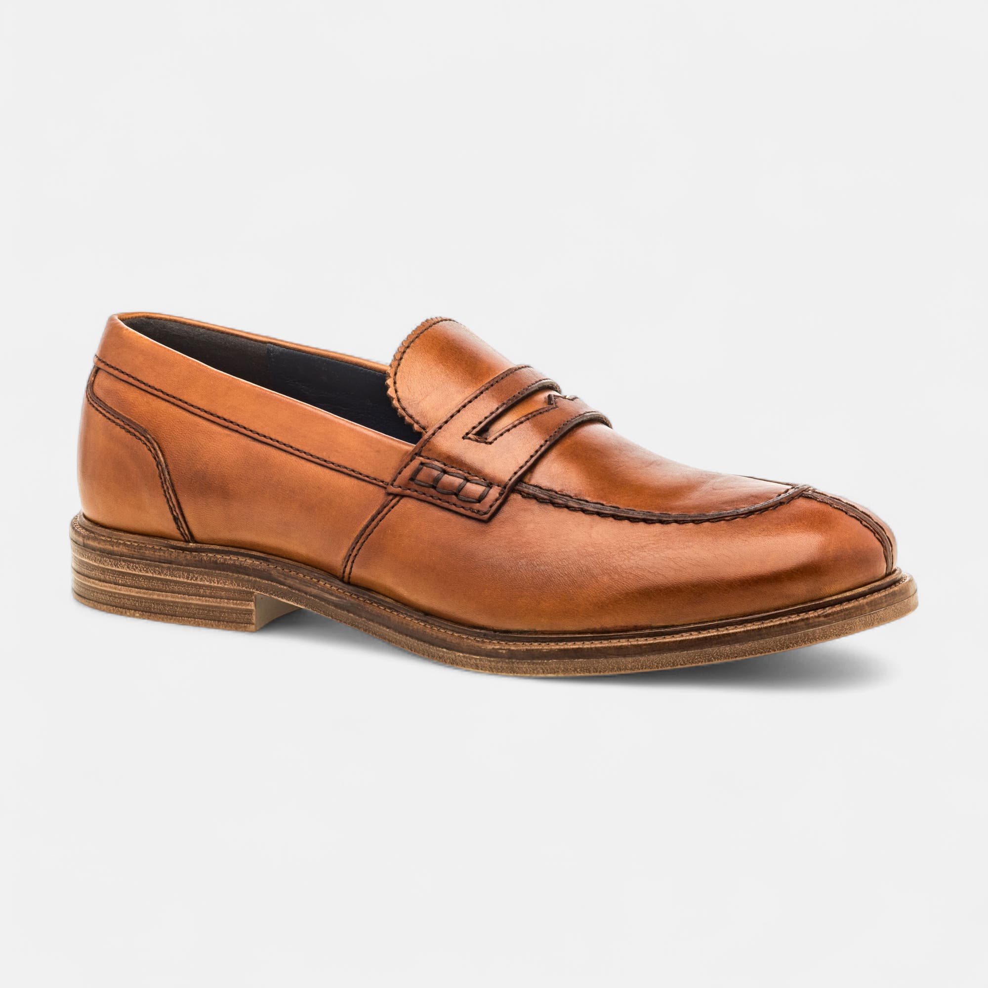 Mocassins Homme en cuir cognac