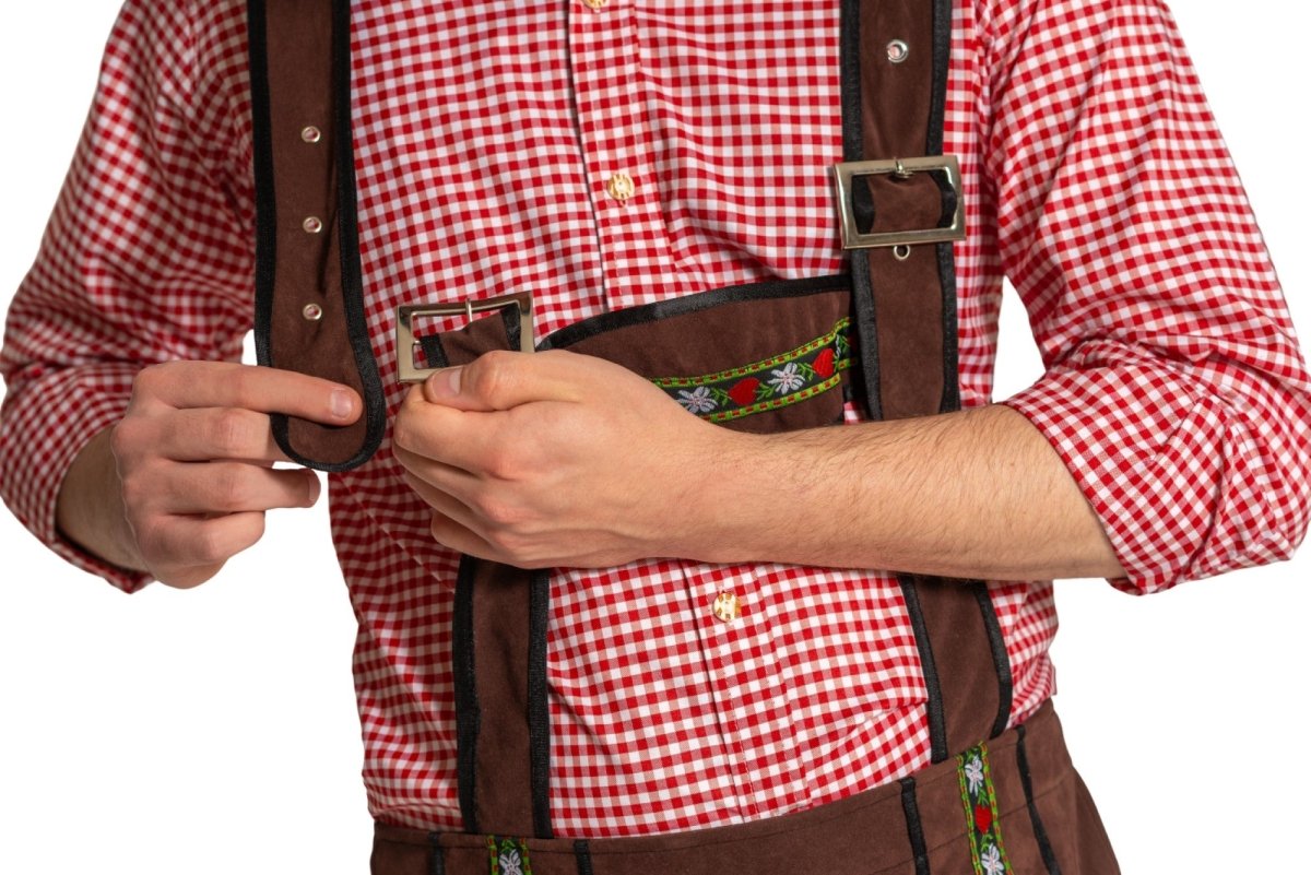 Lederhose Donkerbruin Heren Met Verstelbare Bretels