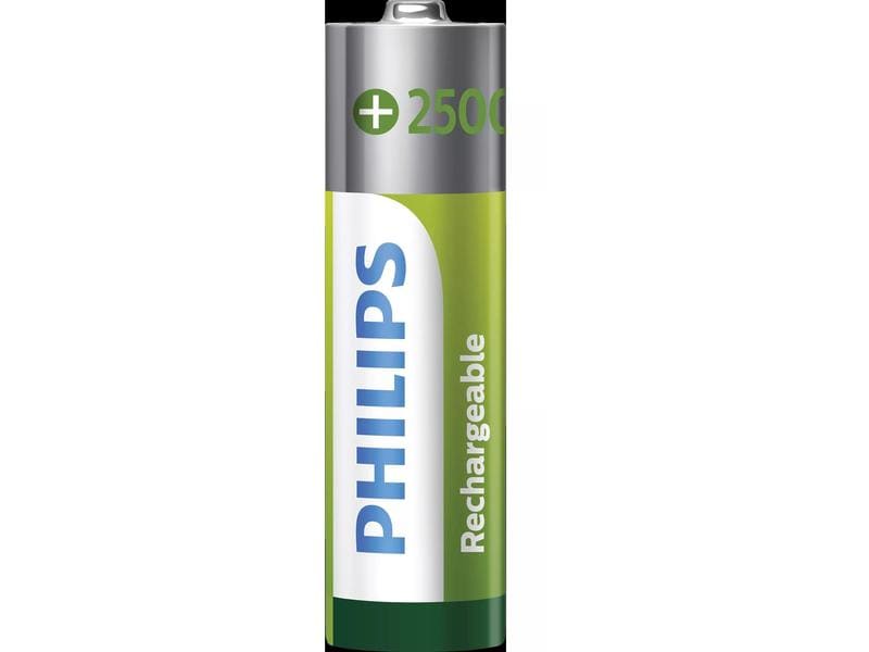 Philips Akku Rechargeable NiMH AA 2500 mAh, 4 Stück AA-Akkus im 4er-Pack