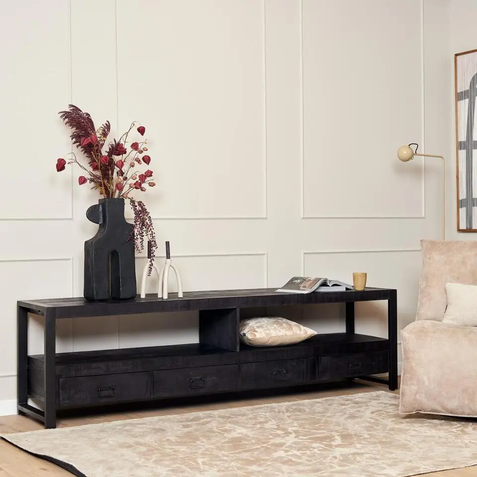 StarFurn - Tv meubel Boaz Black - 220 cm - zwart