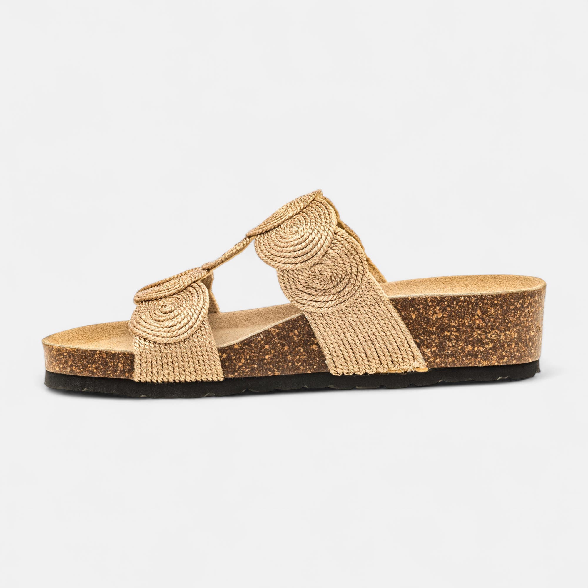 Mules semelle liège Femme or