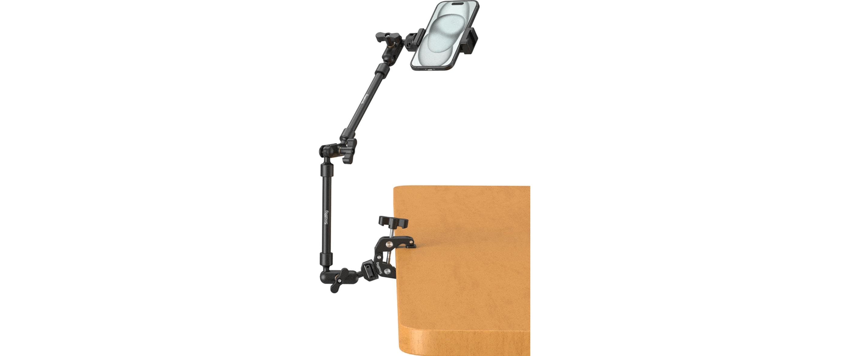 Magic Arm für Desktop-Aufnahmen mit Crab Clamp KitAufnahmelösung für Smartphones, Webcams und Action-Kameras