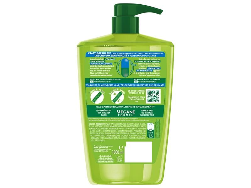 Garnier Shampoo Strength and Shine 1000 ml Kräftigendes Haarshampoo XXL