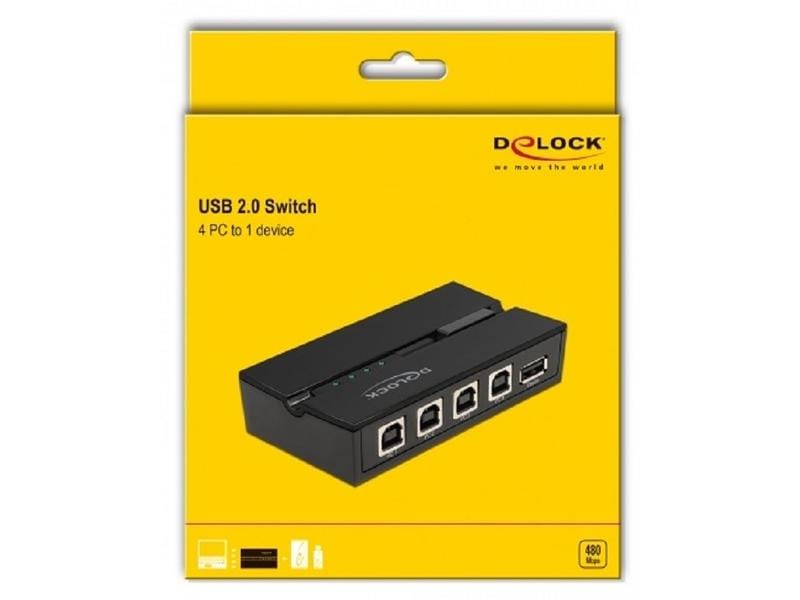 Delock USB-Switch 11493 Sharing-Switch für vier Computer