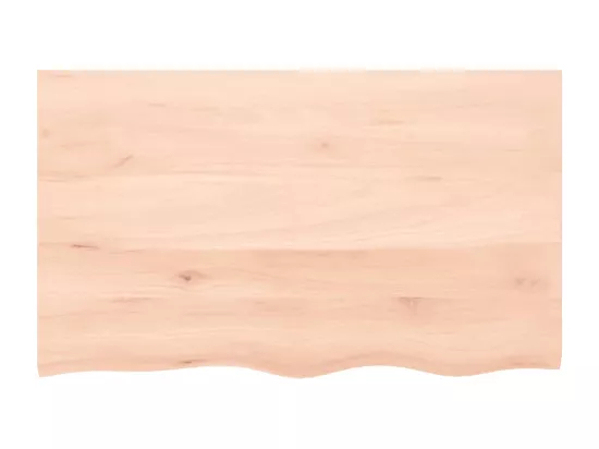 Étagère de vasque murale acier et bois de chêne massif