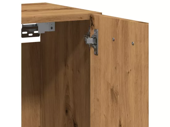 Armoire de salle de bain suspendue chêne artisanal 30x30x80 cm