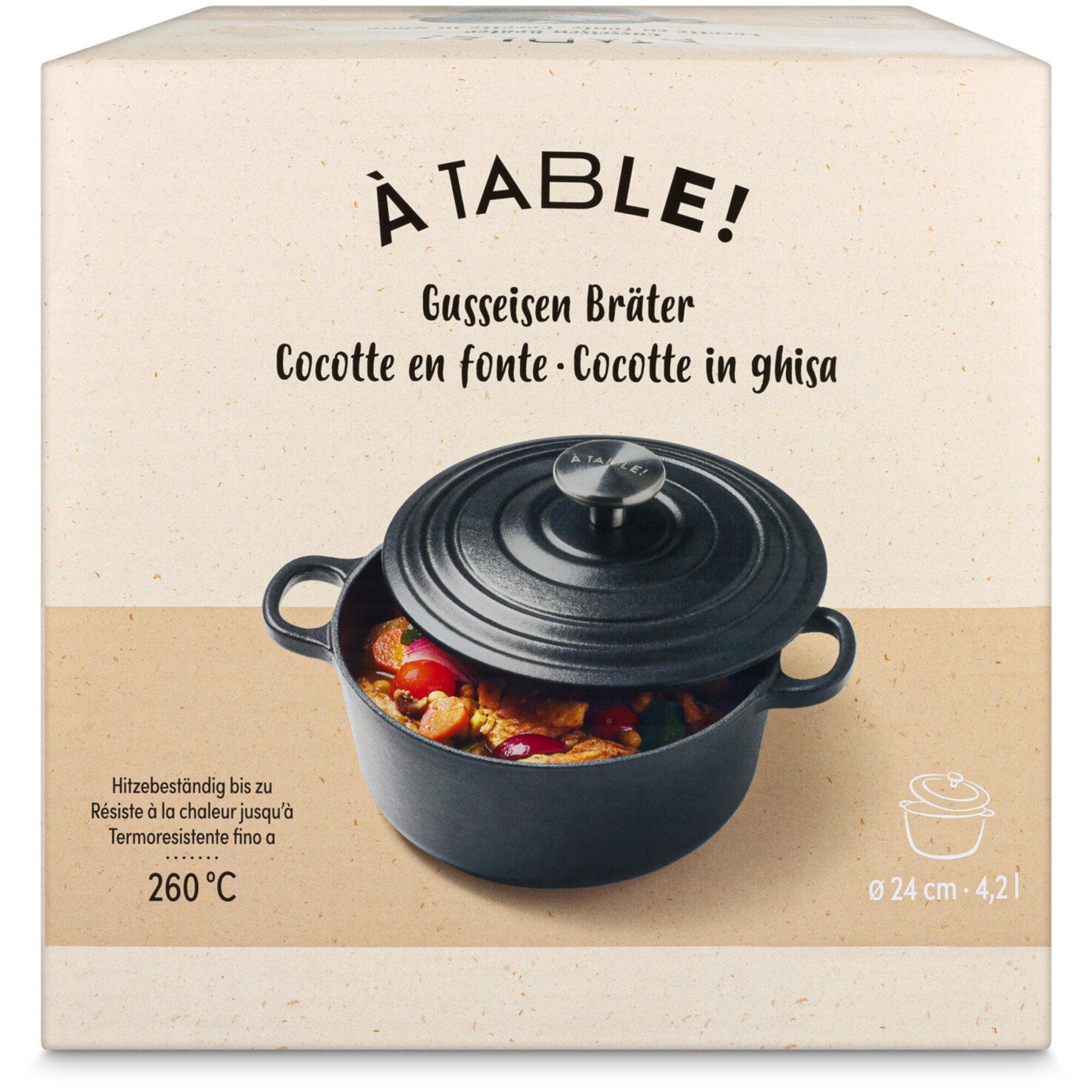 À Table! Gusseisen-Bräter 4.2L 24cm