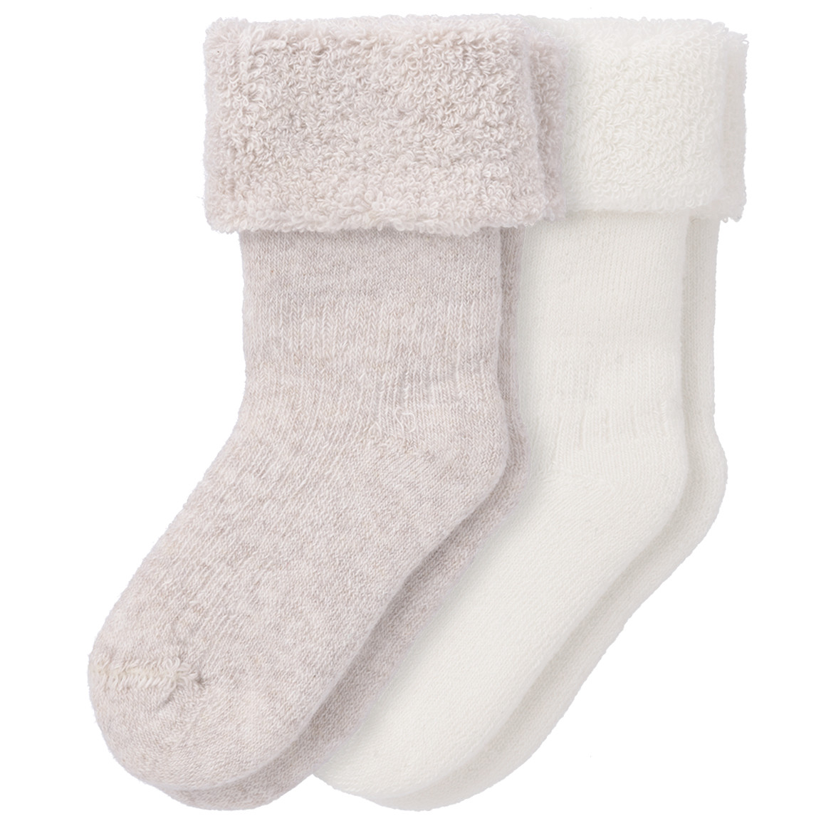 Topomini 2 Newborn Socken mit Frottee cremeweiss / hellbeige