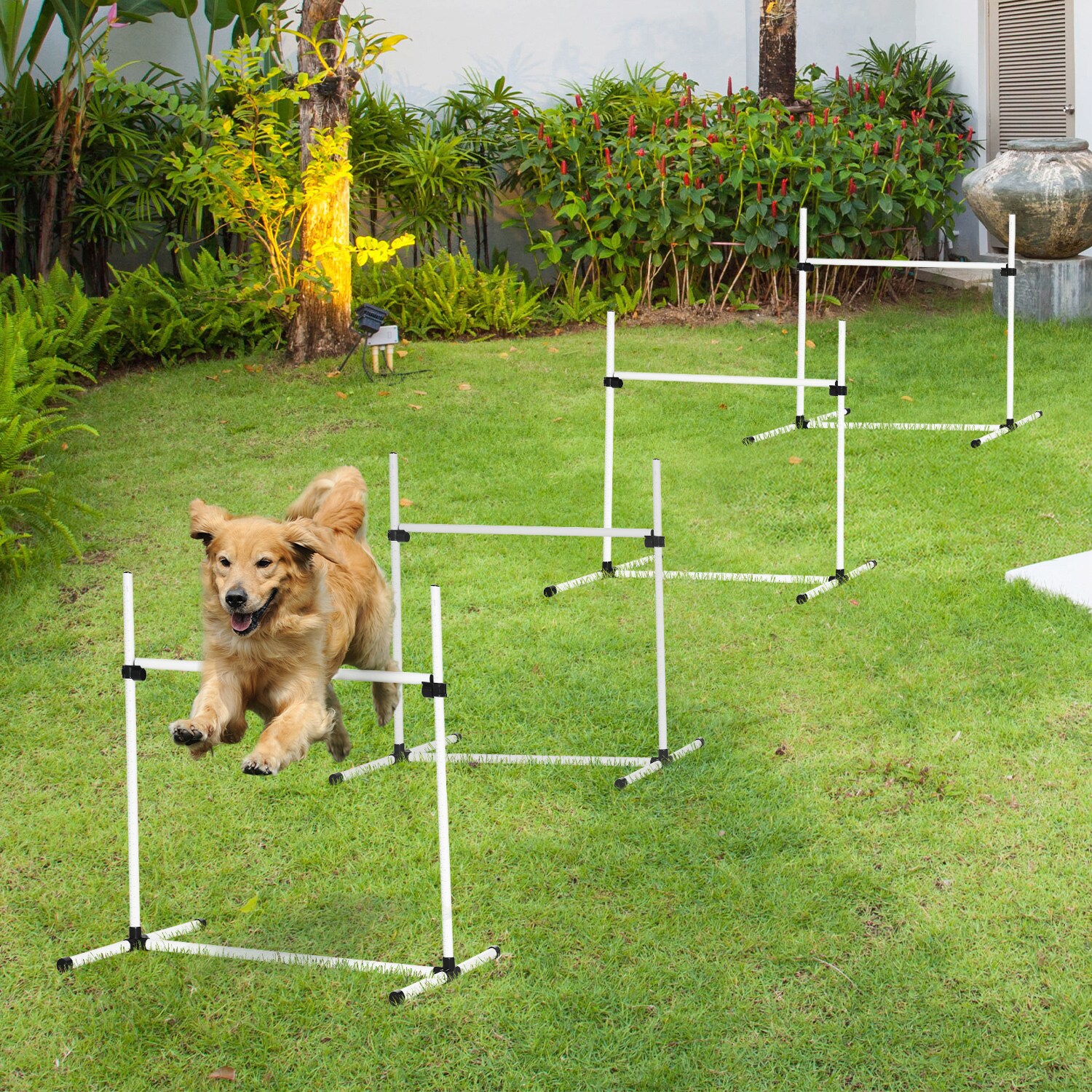PawHut Agility Hürdenset als 4er Set weiß