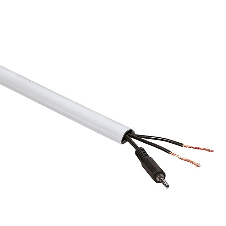 Goulotte décorative demi-ronde blanche auto-adhésive D-Line 16 x 8 mm, 1 m
