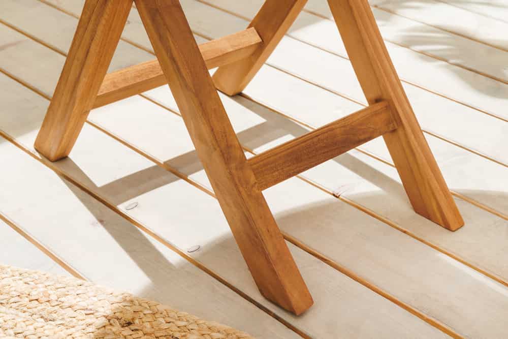 Massiver Gartentisch EMPIRE TEAK 70cm natur Teakholz rund klappbar Balkontisch Outdoor