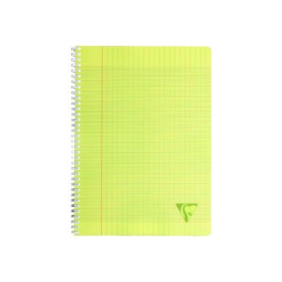 Clairefontaine Linicolor - Cahier polypro à spirale 17 x 22 cm - 100 pages - grands carreaux (Seyes) - disponible dans différentes couleurs