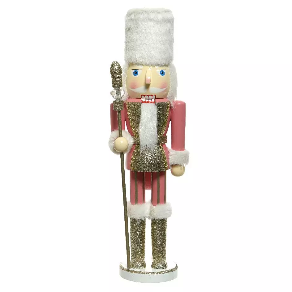 Soldat en bois Casse-noisette (H38 cm) Cyrus Rose