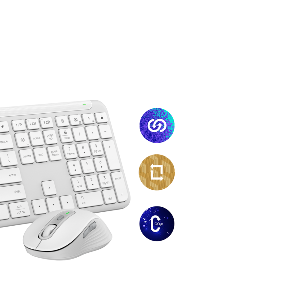 Logitech - Signature Slim Wireless Keyboard and Mouse Combo MK950 Off-White NORDIC
