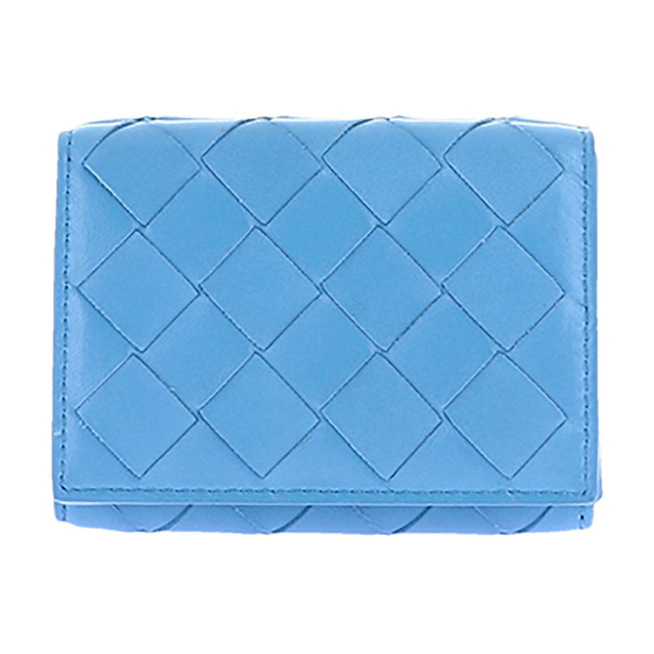 Bottega Veneta Porte-monnaie en Cuir bleu - Neuf sans étiquette - L.9 cm