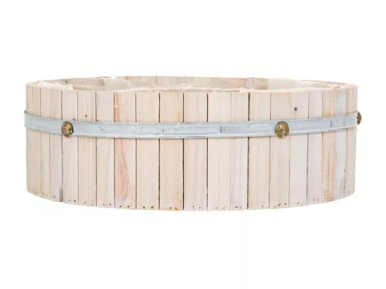 Panier rond en bois gris 36x36x11h