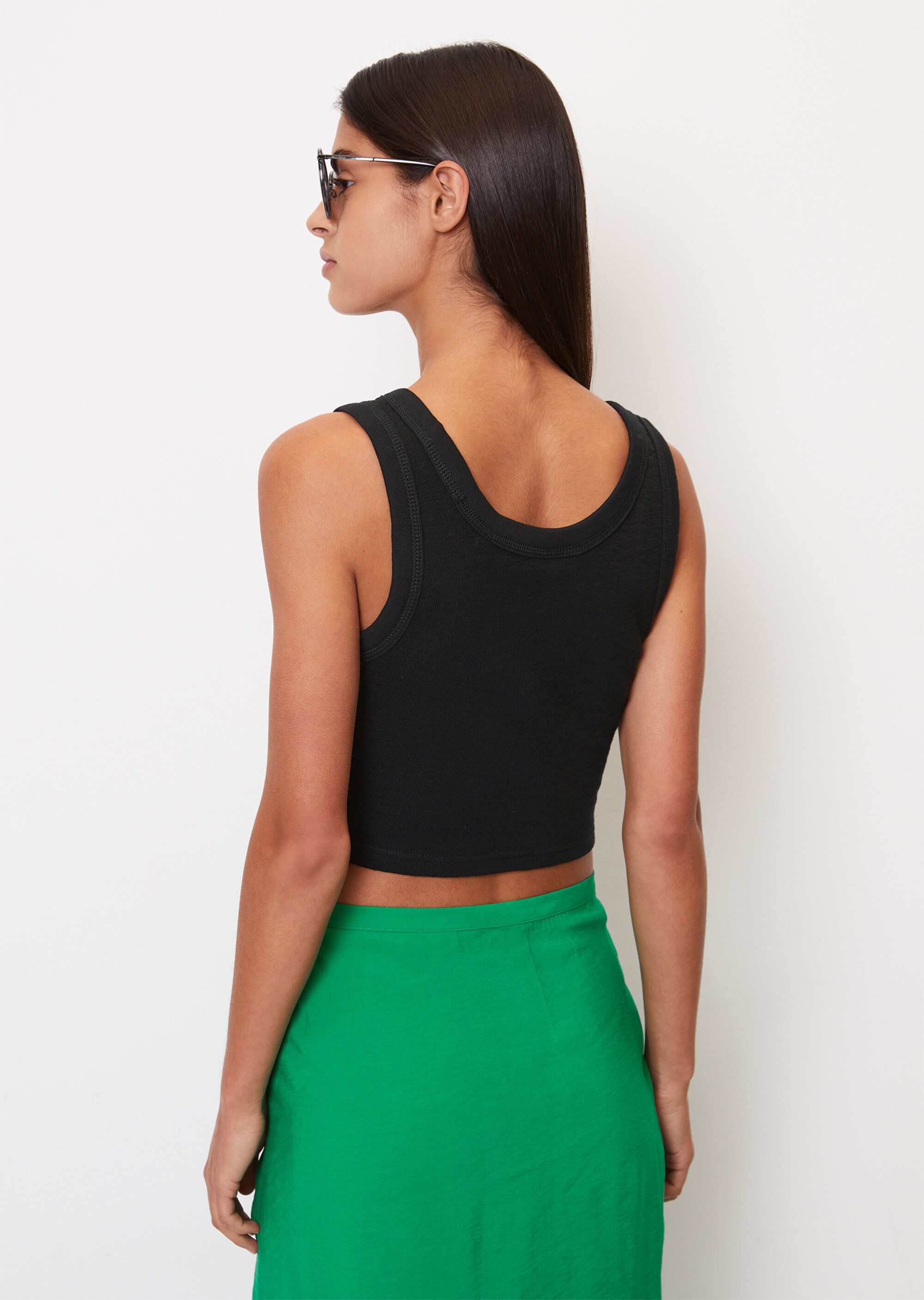Crop Top slim aus strukturiertem Jersey