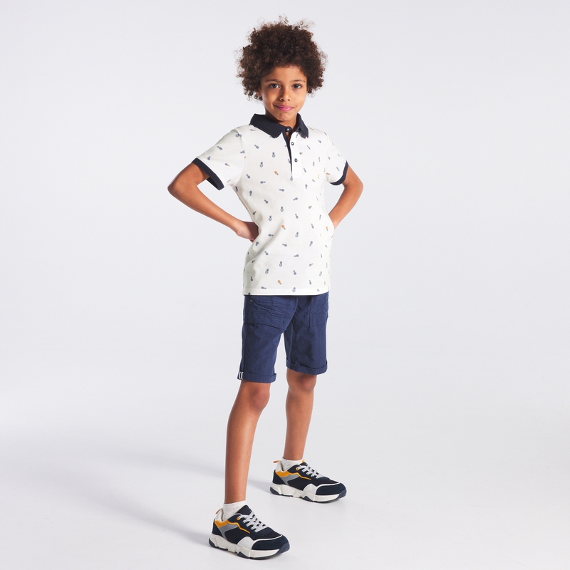 Polo imprimé blanc garçon