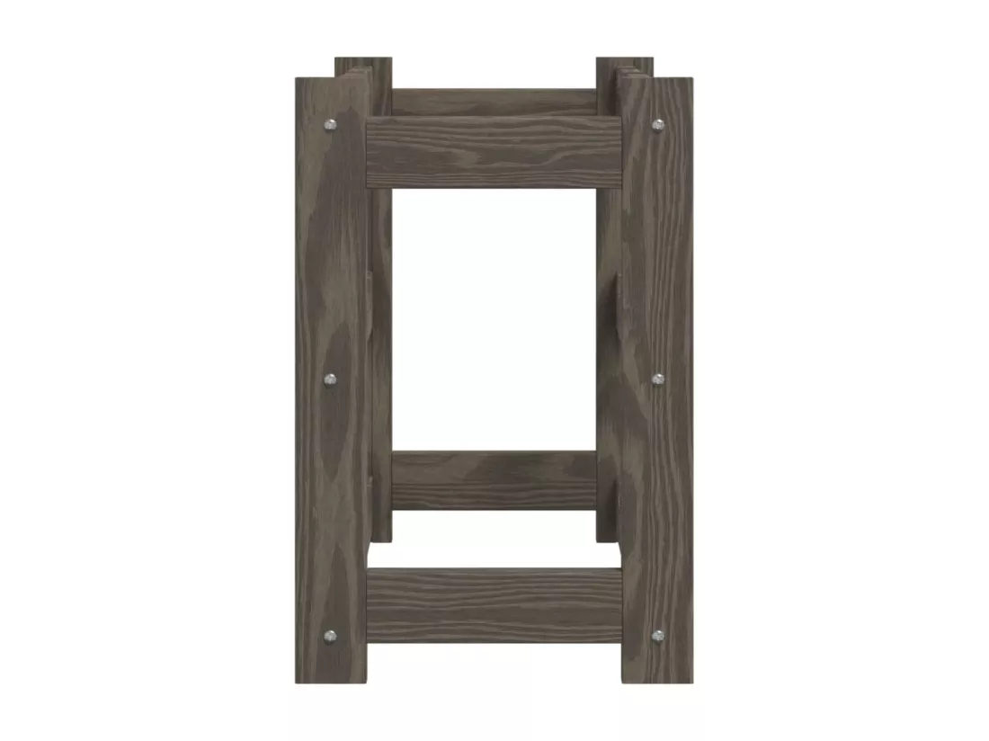 Casier à bouteilles pour 12 bouteilles gris bois pin solide