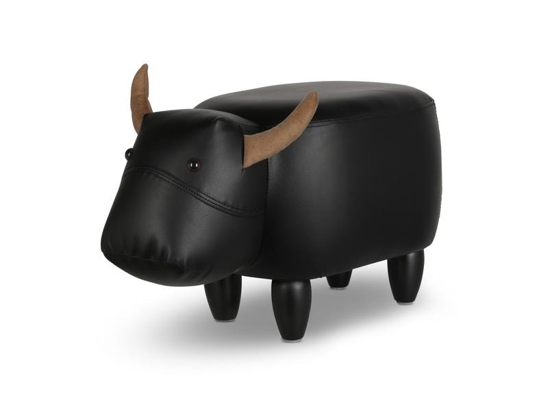 zoosy Kinderhocker Kuh Nero Schwarz Taburett in Kuhform