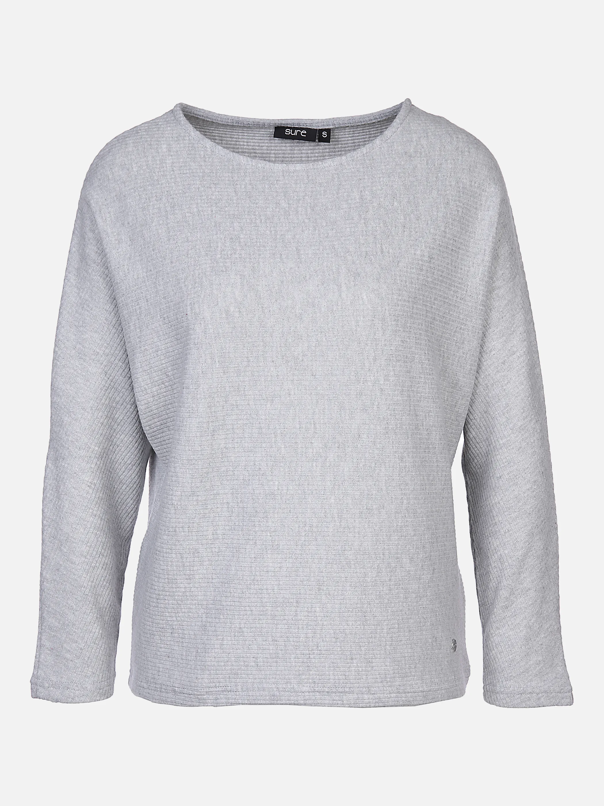 Damen Fledermausshirt in Rippoptik